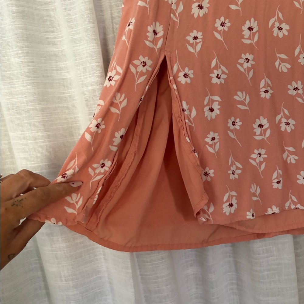 Dip Floral Coral A-Line Skirt - Picture 2 of 3